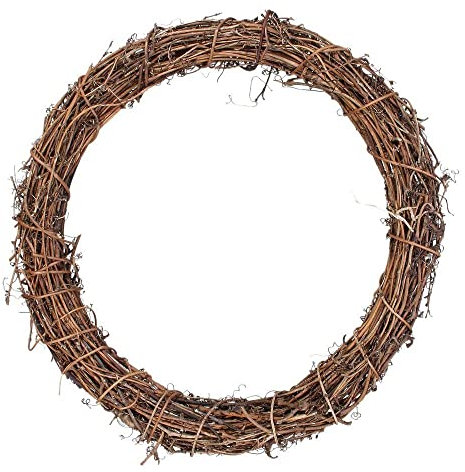 40cm (14) Natural Rattan Grape Vine Wicker Wreath Ring