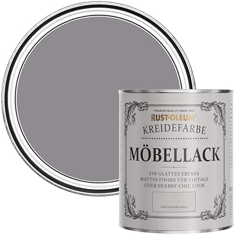 Rust-Oleum Shabby Chic lila Vintage Kreidefarbe für Möbel, wasserbasiert, geruchsarm - Iris 750ML
