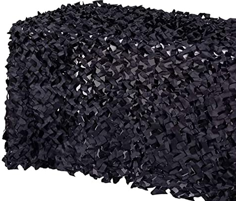 KGUDYS Camping Camou net, Military Camouflage Netting, Reinforced camo net, Sunscreen net, for Camping, Party Decoration, Hunting, Fence 1.5x2m 3x6m 8x9m,Black-1.5x8m(4.9x26.2ft)