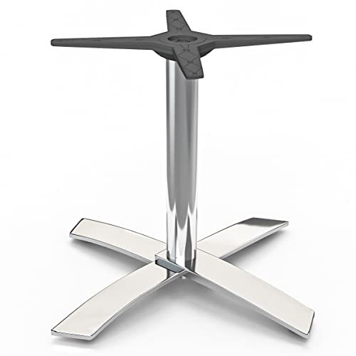 GGMMÖBEL Thiago | Bistro Lounge Tischgestell | 4 Fuß | Fuß: Ø 60 cm | Säule: 6 x 47 cm | Alu | Tischgestell Aluminium, Gastro Tischgestell