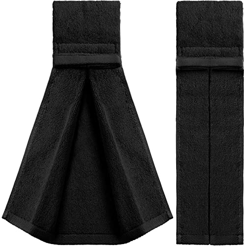 Shimeyao 2 Pcs Cotton Sports Football Towel with Closure Pitching Football Sweat Towel for Sports Gym Men Women Accessories(Black,Classic)