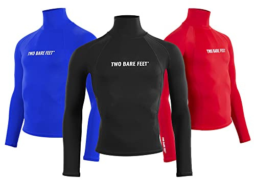 Two Bare Feet Adults Long Sleeve Rash Vest UPF50+ UV Protection – Unisex Rash Guard for Surfing, Swimming, Snorkelling & Watersports