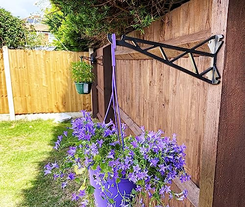 HowseHold Hanging Basket Brackets for Wooden Fence Panels and Posts - Also Suitable for Walls [4 Pack]