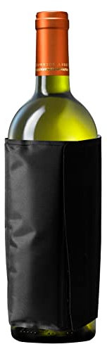PresenceHHH Rapid Ice Wine Bottle Cooler - Reusable & Elegant Chill Cooler with Sleeve & Refrigerant Gel - Iceless Chiller for Champagne, Beer, & Wine Bottles – (Black - 36x17cm)