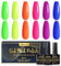 INPING Gel Polish Set, 6 Colors Neon Gel Nail Polish, Bright Yellow Green Orange Pink Purple Navy Blue Spring Summer Rainbow Nail Varnish Soak Off UV LED for Home DIY Manicure Nail Salon