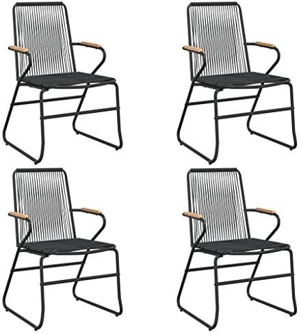 vidaXL Trädgårdsstolar 4 st svart 58x59x85,5 cm PVC rotting, däckstol, solstol, konstrotting stol, däckstolar, solstolar, konstrotting stolar, utestol