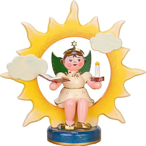 Hubrig Volkskunst GmbH Engel Sonne Buch und Kerze - 20 cm