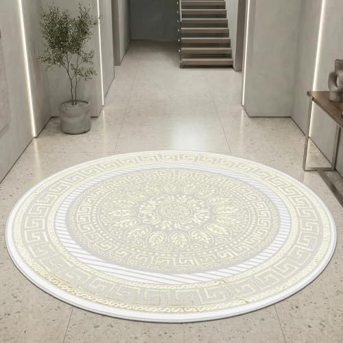 Teppich-Traum Kurzflormatta Orientenska Ornament Creme Guld Ø 160 cm