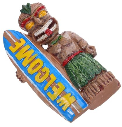 Warmhm Hawaiianische Ornamente Aus Kunstharz Tiki-bar- Heimdekoration Lebendige Tiki-Statue Kunstharz Handwerk Ornament