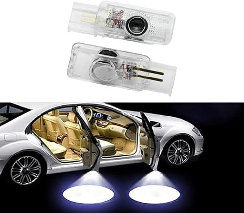 Duleutgnu 2 Stück LED Autotür Logo KFZ Türen Einstiegsbeleuchtung Emblem Dekoration Unterbodenbeleuchtung Courtesy Willkommen Projektion für Mercedes R-Class (W215)