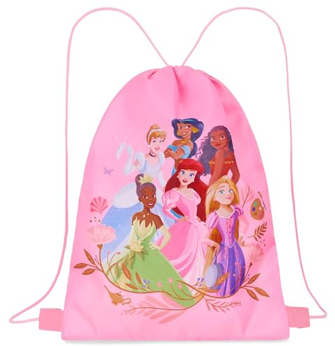 Disney Mochila Natacion con Cordón para Niños, 29 x 38 cm, Mochila Saco de Natación con Ventilación (Rosa Princess)