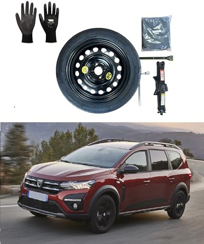 Ersatzrad Set 16 Zoll kompatibel mit Dacia Jogger mit Wagenheber, Schlüssel und Tasche 125/85R16
