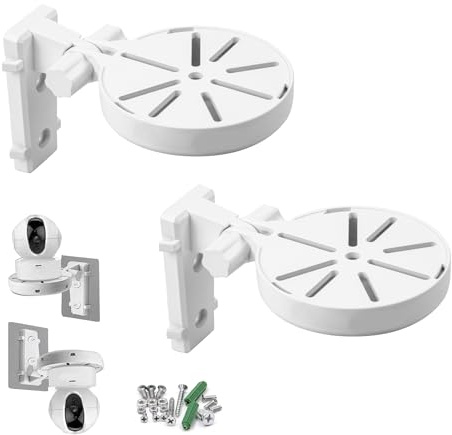 Soporte Camara Vigilancia, Soporte de Pared para Cámara, Soporte Universal para Cámara, Accesorios de Soporte de Plástico con Organización de Cables, 2 Piezas