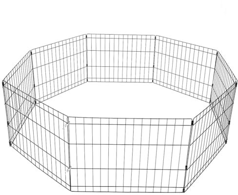 SPOCADO United Freilaufgehege - Faltbares Metallgehege in versch. Größen erhältlich - geeignet für Hunde, Kaninchen, Hamster - individuell formbar, einfacher Aufbau ohne Werkzeug (47 x 61 cm)