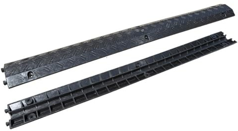 Passacavo a Pavimento, Rallentatori Stradali Cavi Antiscivolo Protezione per Rampa Passacavo a Pavimento, Copertura Protettiva Resistente per Rampe di Cavo per Veicoli (Color : Black, Size : 100x10x