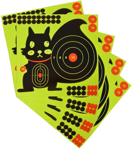 Generisch 20 Stück Zielscheiben Mit Selbstklebende Schusspflaster Eichhörnchen Doppelter Ring 12×12 (Eichhörnchen)