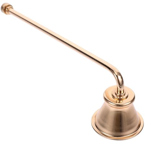 TOPBATHY Metal Candle Snuffer Fire Extinguisher Tool Gold Finish Candle Accessory for Home Use Portable Design and Flame Control