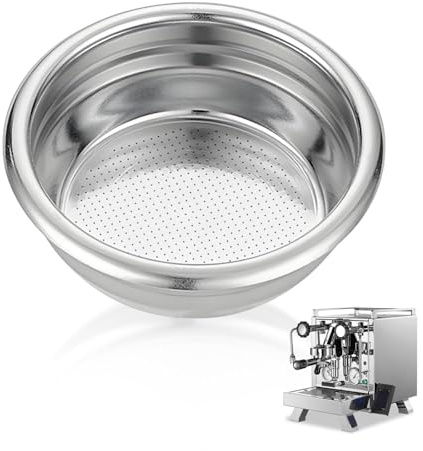 58mm Kaffeesieb Filterkorb für E61 Siebträger | Kaffeefilter Kompatibel mit Rancilio, Gaggia, La Marzocco | 18-20g Doppelter Espresso | 304 Edelstahl Spülmaschinenfest, Bohrungsgröße 0.3mm (2 Tassen)