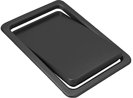 WOTZOV Coperchio per pattumiera a ribalta, da Incasso sul Piano di Lavoro, con Coperchio Girevole Quadrato in Acciaio Inox, per Cucina, Camera da Letto, banco da Lavoro, sc，Nero