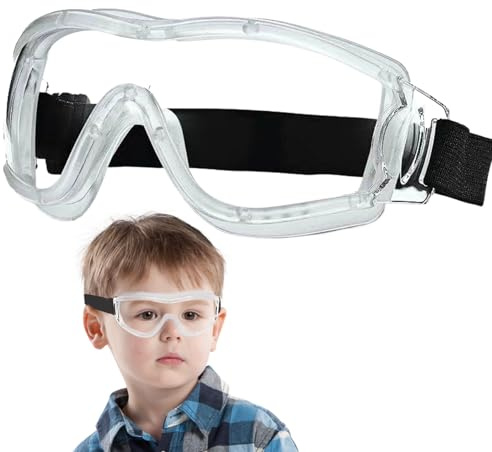Huraoerrrr Kids Safety Goggles, Anti-Fog Clear Toddler Safety Glasses, Shockproof Waterproof Kids Goggles, Portable Eye Protection Glasses