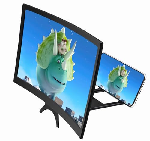 Mobile Phone Screen Magnifier 14 Inch Large on Stand, HD 3d Curved Foldable Mobile Phone Projector Screen TV Magnifier Video Amplifier for Gaming Enlarger, Cool Gadgets for Gifts