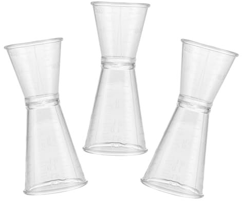 Gatuida Vaso Medidor Doble Jigger De Plástico Transparente Grande 3 Piezas Capacidades De Onzas Para Bartender Uso En Bar y Coctelería Profesional En Casa