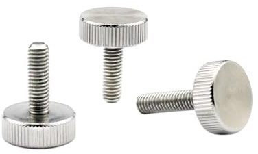 Foyoram M4x16mm Knurled Thumb Screws Low Type 12pcs Stainless Steel (M4 x 16 mm)