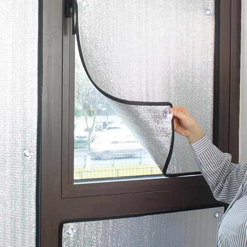 Hitzeschutzfolie Fenster Aus Aluminiumfolie, Verdunkelungsfolie, Sonnenschutzfolie Wärmeschutzfolie Fenster, Wärmekontrollset for Wintergarten, Wohnmobil, Garage, Dach, Tür, Balkon(30x100cm/12''x39'')