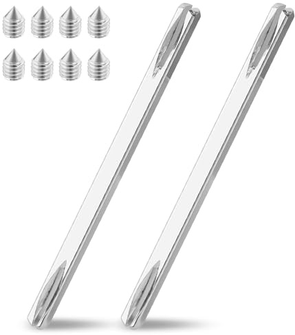 Prota Perni quadrati 8 mm x 150 mm, 2 perni in ferro, maniglia in acciaio massiccio, per maniglia della porta, porta interna con vite M6
