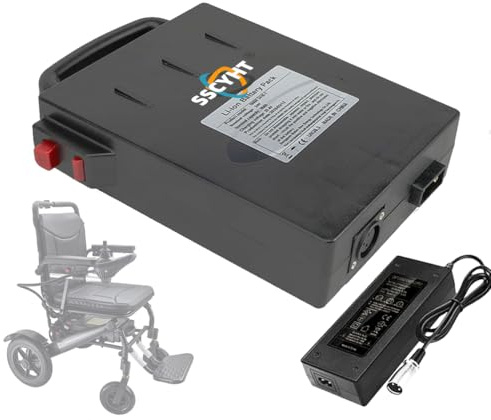 SSCYHT Batería Repuesto Silla Ruedas eléctrica Plegable 7S 29,4V 24V 10Ah 12Ah Litio para Accesorios de Silla de Ruedas motorizada de 50-288 W con Cargador,No/Case,24V10Ah