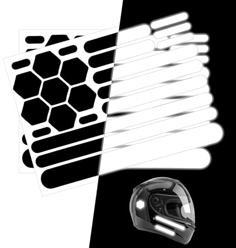 HJZHII Lot de 44 autocollants réfléchissants pour casque de moto, film réfléchissant pour la sécurité nocturne, réflecteurs universels rétro pour améliorer la visibilité et la sécurité