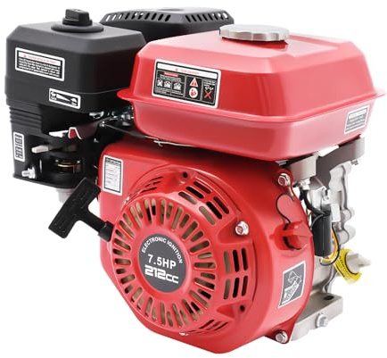 4KW Portable Gas Engine Single Cylinder Gasoline Engine 4 Stroke Petrol Engines 7.5Hp Gas Motor Engines for Compressors, Trenchers, Generators, High-pressure Washers, Mowers, Mixers, Go Kart Motor