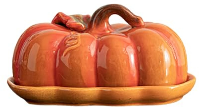Mantequillera – Recipiente para queso con forma de – Porta mantequilla Halloween con tapa para cocina, comedor, centro de mesa, otoño, cena, agradecimiento, postre, fruta, queso, exposición