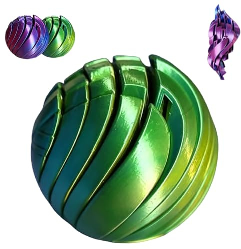 3D Printed Fidget Slime Ball Toy, Sensation Stress Decrease Gear Sphere Fidget Toy with Liquid Flow Effect, Twistable Desk Toys for Anxiety Relaxation Office Home Travel