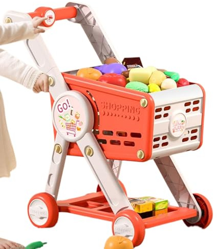 Carrito De Compras Bebé Juguete | Juego De Carrito De Compras con Accesorios De Alimentos - Juguete Educativo Juego De Roles Clasificación Edad 1 3 Años Niños Niñas Casa Muñecas Escuela