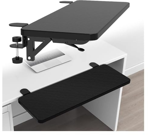 Bandeja para Teclado, Plataforma para Teclado, Bandeja ergonómica for teclado y extensor de escritorio, reposabrazos for mesa, ideal for oficina en casa.(25/65cm)