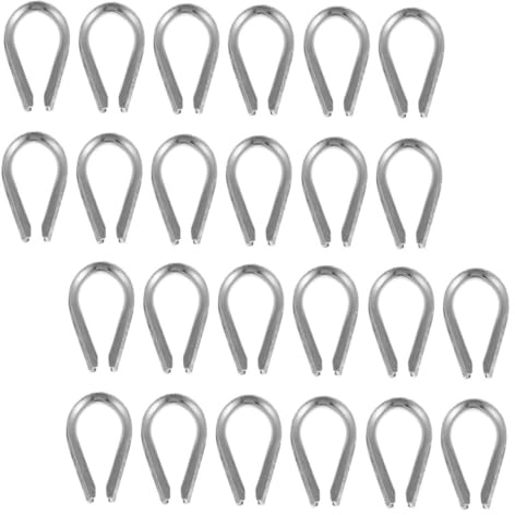 DECORNIJIA Guardacabos de Acero Inoxidable 304 Anillos de Protección Triangulares M6 Dedal para Crimpado de Cables Set de 30 Piezas Herramienta para Eslingas y Cuerdas de Exterior