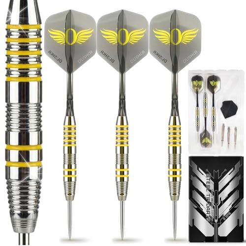 Dlishka professionellt stålspets dart set med integrerade dartpilar och skaft precisionsbalanserade 2BA stålpilar för hemmet klubb och tävling