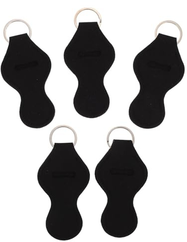 Hohopeti Porte-Clés 5 Pièces en Néoprène pour Rouge à Lèvres Étui Protecteur Compact Noir Housse Légère et Résistante Accessoire Pratique pour Paquet à Main et Voyage Protection pour