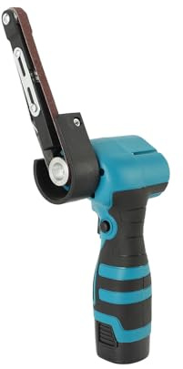 Yosoo Health Gear Lijadora de Banda Inalámbrica, Herramienta de Lijado de Detalles con Batería de 16,8 V para Madera, Metal y Superficies Curvas con 15 Bandas de Lijado (Batería única con enchufe