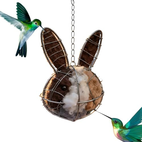 Xijobido Nistmaterial Zum Nestbau,Wetterfester Unterschlupf Als Gartendekoration - Nistmaterial-Behaelter | Für Spatzen Grasmücken Im Garten Terrasse Frühling Und Winter