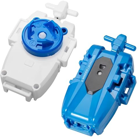 GWEOR 2 kreisel X String Launchers, Kampfkreisel Starter Set, Gegen den Uhrzeigersinn Battling Tops Schnur Launcher, Battle Spinner Starters, Kompatibel mit X-Serien kreisel, Weiß + Blau