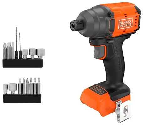 BLACK+DECKER Visseuse à chocs sans fil, Clé à chocs sans fil et 20 embouts de perçage, sans batterie sans chargeur, BLIM78NZ-XJ