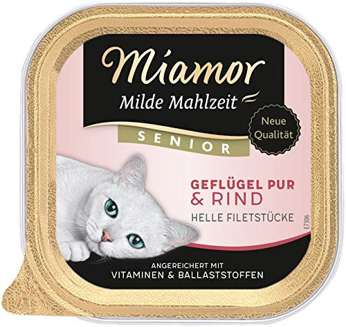 Miamor Milde Mahlzeit Senior - Geflügel Pur & Rind 16 x 100g