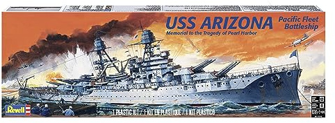 Revell 85-0302 USS Arizon Battleship Model Military Ship Kit 1:426 Scale 133-Piece Skill Level 4 Plastic Model Building Kit, Gray