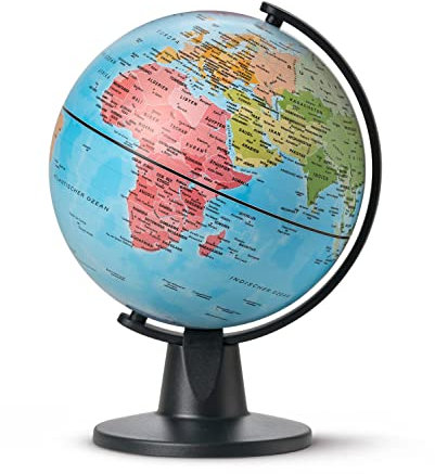 Idena 22068 - Globus mit politischem Kartenbild, ca. 11 cm Durchmesser, ideal für die Schule
