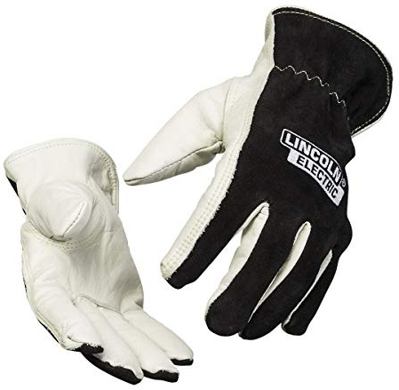 Lincoln Electric Welders Leather Drivers Gloves | Top Grain & Split Leather | Cotton Liner | Extra Large | K3770-XL, White