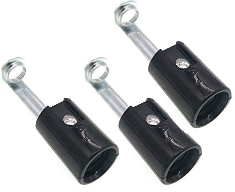 E14 schlüsselloser Phenolsockel, Kerzenlampenhalter, SES-Hängelampenfassung E14 mit 1/8IPS-Gewinde Hickey (Schwarz, 68 mm)