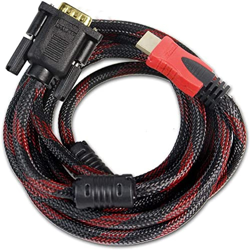 Vetrineinrete® Cavo da HDMI a VGA schermato con filtri da 10 metri adattatore monitor pc televisore alta definizione risoluzione 1080p connettori oro 24K HDVA-RT10M D54