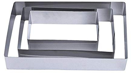 Uteruik Lot de 3 emporte-pièces rectangulaires en acier inoxydable pour décoration de gâteaux